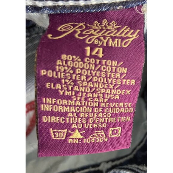 Womens Royalty Embellished Pocket Capri Jeans Size 22W Distressed Denim Mid Rise - Picture 10 of 10